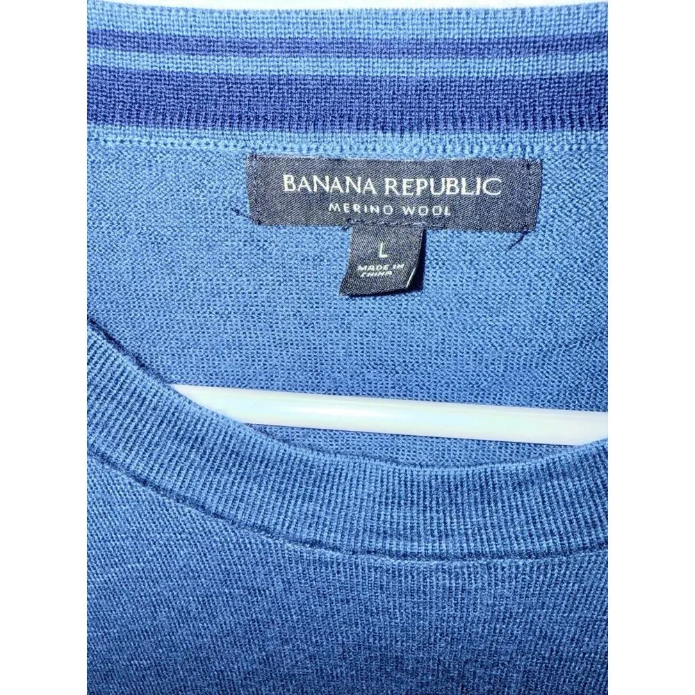 Banana Republic Men's Merino Wool Crew Neck Sweater Pullover Knit Large 1B